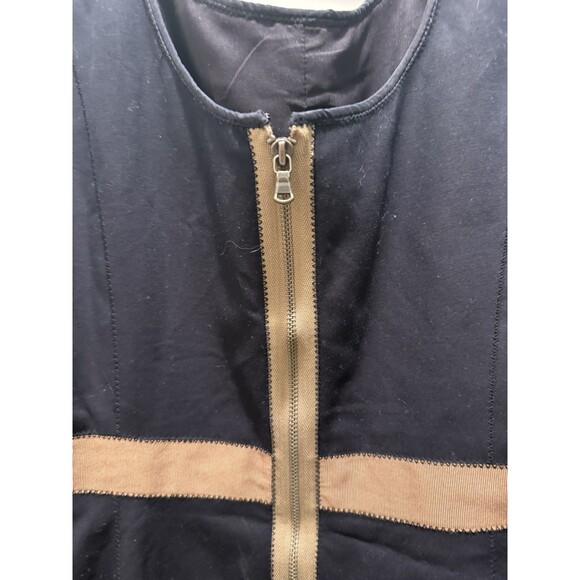 Club Monaco sleeveless fitted dress navy color in size 12 in stretch cotton - Picture 3 of 5